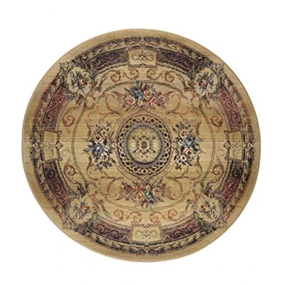 Abbildung von Theko Classic Gabiro Klassischer Orientteppich strapazierfähig und sehr robust in der Farbe Beige Gold, Maße: 300cm x 300cm, 417780