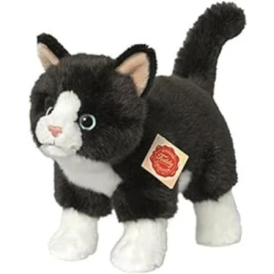 Abbildung von Teddy Hermann® Kuscheltier Katze 20 cm, schwarz/weiß, zum Teil aus recyceltem Material