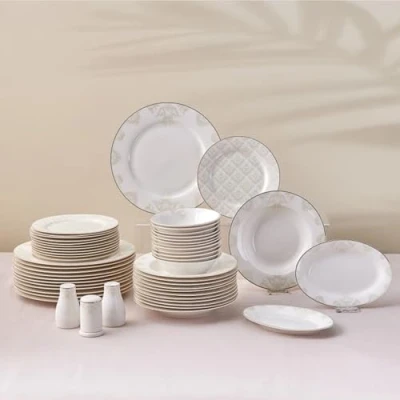 Abbildung von Karaca Geschirr Set Siena 12 Personen Geschirrset, 53 Teilig, New Generation Bone