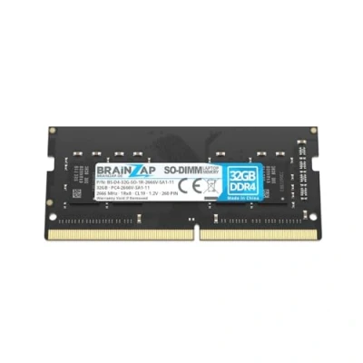 Abbildung von BRAINZAP 32GB DDR4 RAM SO DIMM PC4 2666V SA1 11 1Rx8 2666 MHz 1.2V CL19 Notebook Laptop Arbeitsspeicher Unbuffered Non ECC