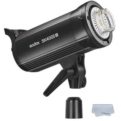 Abbildung von GODOX SK400II V 400Ws 5600K Bowens Mount Fotostudio Stroboskoplicht, Eingebautes 2.4G Wireless X System mit LED Einstelllicht Fotografie Blitze