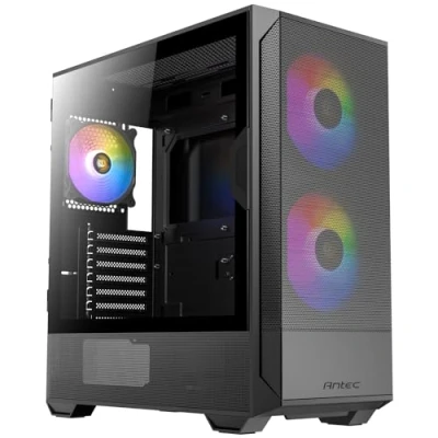 Abbildung von ANTEC NX416L Netz Frontplatte mit hohem Luftstrom, 2 x 160 mm und 1 120 ARGB Lüfter im Lieferumfang enthalten, Typ C, Scharnier Seitenwand aus gehärtetem Glas, bis zu 11 Lüfter,
