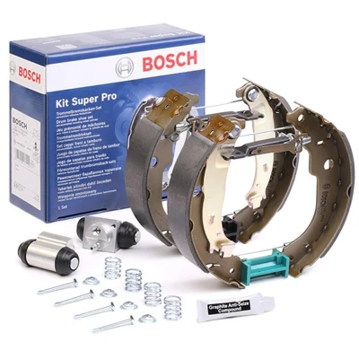 Abbildung von BOSCH 0 204 114 193 Bremsensatz, Trommelbremse mit Zubehör, Radbremszylinder PEUGEOT: 207 SW, Schrägheck, 208 I CITROËN: C3 II