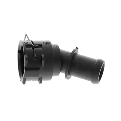 Abbildung von VAICO V10 6761 Flansch Polyamid 6.6, GFK (Glasfaserverstärkter Kunststoff) vorne links mit Befestigungsbügel VOLKSWAGEN: Passat B8 Variant, Tiguan II