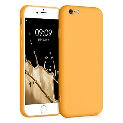 Abbildung von kwmobile Hülle kompatibel mit Apple iPhone 6 / 6S gummierte TPU Silikon Handyhülle Schutzhülle für kabelloses Laden Case in Marigold
