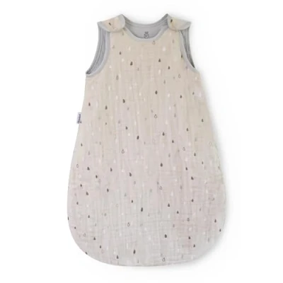 Abbildung von Ehrenkind® Baby Sommerschlafsack Rund Musselin Sommer Schlafsack Gr. 74/80 Natur Graue Tropfen Baby,