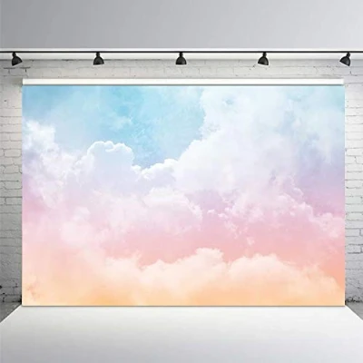 Abbildung von MEHOFOTO Bunte Wolke Pastell Regenbogen Fotostudio Hintergrund Portrait Requisiten Kinder Geburtstag Party Dekorationen Babyparty Fotografie Banner für Kuchen Tischbedarf 2,1 x 1,5 m