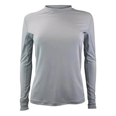 Abbildung von Damen Thermo T Shirt Wärmespeicher Winter Langarm Baselayer Top für Frauen Grau