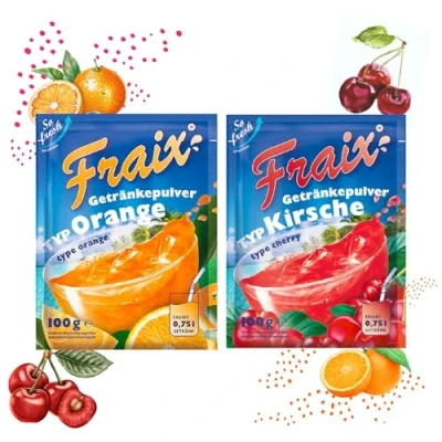 Abbildung von FRAIX Getränkpulver Kirsche + Orange (50er KOMBIPACK) (je 25 x 100g) fruchtig &amp; erfrischend mit Vitamin C