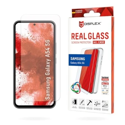 Abbildung von DISPLEX Panzerglas (10H) + Schutzhülle für Samsung Galaxy A54 5G Eco Montagerahmen, Case, Tempered Glas, kratzer resistente Schutzfolie