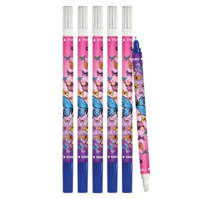 Abbildung von Online Vorteils Pack Tintenlöscher 6x Tintenkiller zum Löschen und Überschreiben Design Butterfly Entfernung Korrektur blauer Tinte Schreibfarbe blau