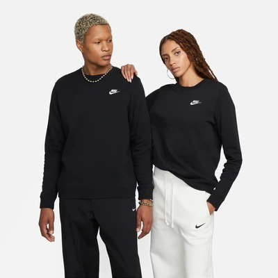 Abbildung von Nike Sportswear CLUB CREW Sweatshirt, Damen, Größe: Large, Black/white