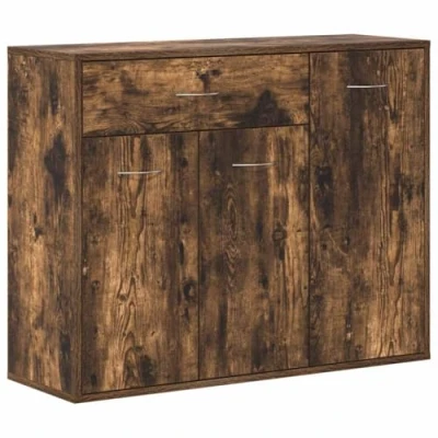 Abbildung von vidaXL Sideboard, Kommode mit viel Stauraum, Schrank 1 Schublade 3 Türen, Mehrzweckschrank Anrichte für Wohnzimmer, Räuchereiche Holzwerkstoff