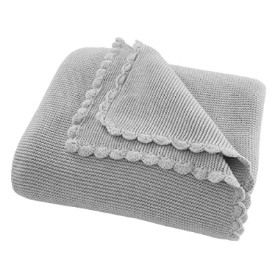 Abbildung von Bio Kuscheldecke Erwachsene 100% Baumwolle (kbA) GOTS zertifiziert, Grau, 130 x 170 cm