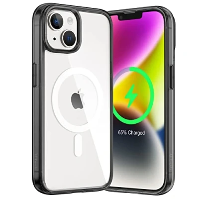 Abbildung von JETech Magnetisch Hülle für iPhone 14 6,1 Zoll Kompatibel mit MagSafe Kabellosem Laden, Stoßfest Handyhülle, Schutzhülle Kratzfeste Transparente Rückseite (Schwarz)