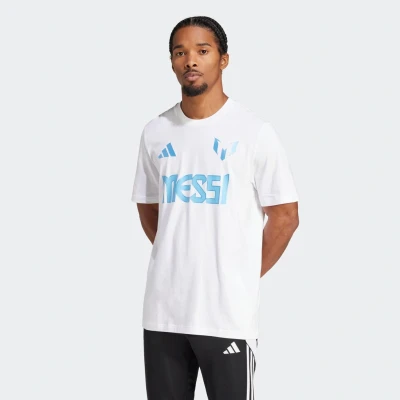 Abbildung von adidas Performance Messi Graphic Tshirt print, Herren, Größe: Small, White