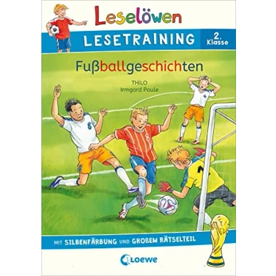 Abbildung von Leselöwen Lesetraining 2. Klasse Fußballgeschichten: mit Silbenfärbung und großem Rätselteil Erstlesebuch zum Lesenüben Rätseln für Kinder ab 7 Jahren