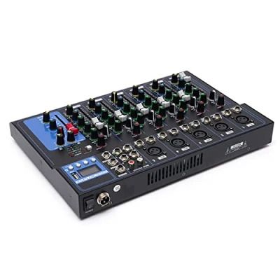 Abbildung von Digitaler Audio Mixer Bluetooth 7 Kanal Live Studio, Usb Verbindung Sound DJ Console Amplifier, Mixing Mischpult Musikmischpult Konsole VerstäRker (7)