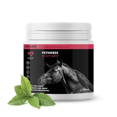 Abbildung von Peticare Relax Mix Pulver für Pferde, beruhigendes Ergänzungsfutter Mittel 200 g