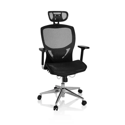 Abbildung von hjh OFFICE 657000 Profi Bürostuhl Venus ONE Netzstoff Schwarz ergonomischer Drehstuhl, Rückenlehne höhenverstellbar