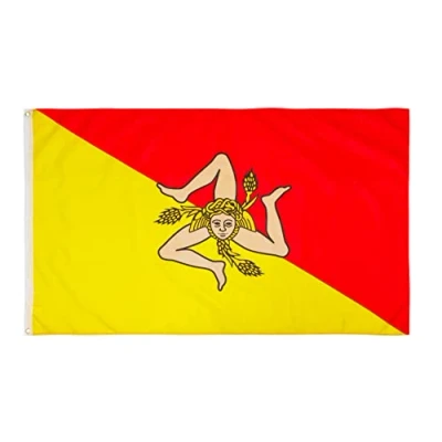 Abbildung von PHENO FLAGS Flagge Sizilien 90 x 150 cm Fahne Italien Sizilianische Sicilia (Hissflagge für Fahnenmast), Inkl. 2 Messing Ösen