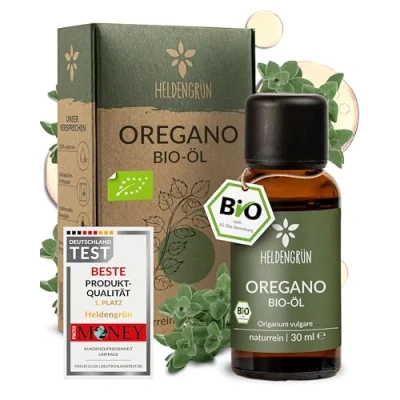 Abbildung von Heldengrün® Bio Oregano Öl [HOCHDOSIERT] mit +82% Carvacrol Zertifiziertes Lebensmittel zum Einnehmen Oreganoöl aus Griechenland Oil