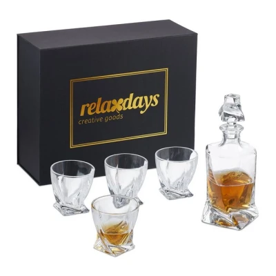 Abbildung von relaxdays Gläser Set Whisky 5 teilig, Glas