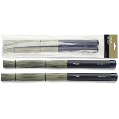Abbildung von Stagg SBRU35 RS Polybristle Strohbürsten mit schwarzem Gummigriff
