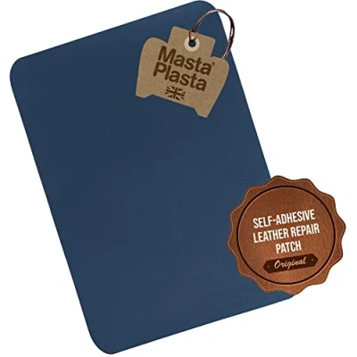 Abbildung von MastaPlasta Sofortig Leder Reparaturflicken, selbstklebend Blau XL: 28 x 20 cm. Erste Hilfe für Sofas, Autositze. Reparieren Sie Löcher, Risse, Verbrennungen, Flecken…