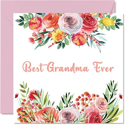 Abbildung von Geburtstagskarte für Oma Best Granny Ever Schöne von Enkelin, Enkel, Oma, Geburtstagsgeschenke, 145 mm x mm, Muttertags Grußkarten und