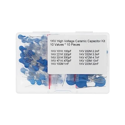 Abbildung von 10 Werte * Stück 1KV Hochspannungs Keramik Kondensator Kit 100pF 220pF 330pF 470pF 1nF 2.2nF 3.3nF 4.7nF 10nF 22nF