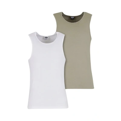 Abbildung von Urban Classics 2PACK Unterhemd/shirt, Herren, Größe: XL, Paleolive white