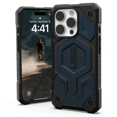 Abbildung von Apple iPhone 16 Pro Hülle MagSafe Kunststoff UAG Hard Case/Backcover Handyhülle Blau Shockproof/Stoßfest