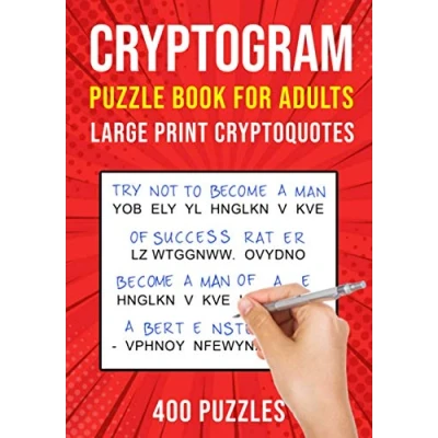 Abbildung von Cryptograms Puzzle Books for Adults: 400 Large Print Cryptoquotes / Cryptoquips Puzzles