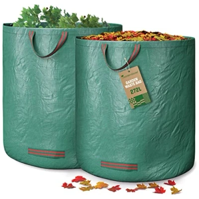 Abbildung von GardenGloss Gartensack Gartenabfallsäcke 272L UV Stabil, Wasserabweisend, Wiederverwendbar, (2 tlg)