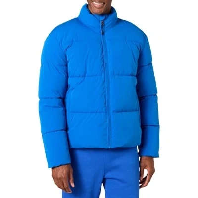 Abbildung von Amazon Essentials Herren Daunenjacke mit Stehkragen (in Übergrößen erhältlich), Kräftiges Blau, L