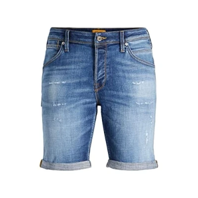 Abbildung von Jack &amp; Jones Jjirick Jjfox Jeans Shorts, Herren, Größe: Medium, Blue denim
