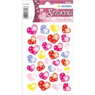 Abbildung von HERMA 3256 Aufkleber Herzen Glitzer klein, 32 Stück, Herz Sticker rot rosa pink, Etiketten in Herzform für Valentinstag Liebe Hochzeit Geburtstag Scrapbooking Dekoration Geschenk Briefe DIY Basteln