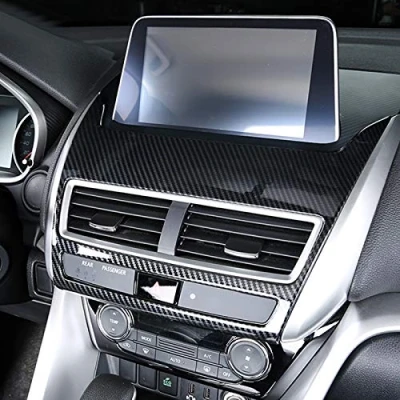 Abbildung von HIGH FLYING für Eclipse Cross 2018 2021 Kohlefaserfarbe Interieur Mittelkonsole Dekor 1 Stück ABS Kunststoff (Nicht PHEV)