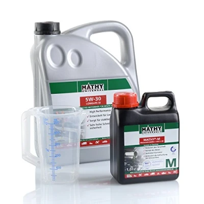 Abbildung von MATHY Motoröl Wechsel Set SAE 5W 30 Performance VX3 Motoröl, 5,0 l + M Additiv 1,0