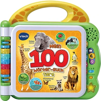 Abbildung von Vtech® Buch VTechBaby, Mein 100 Wörter Buch: Tiere, grün, mit Licht und Sound