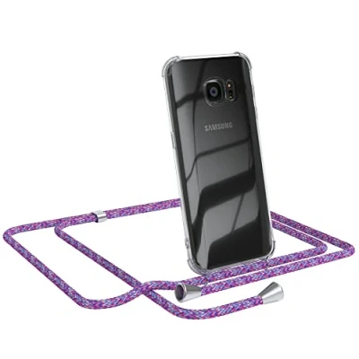 Abbildung von EAZY CASE Handykette kompatibel mit Samsung Galaxy S7 Handyhülle Umhängeband, Handykordel Schutzhülle, Silikonhülle, Hülle Band, Stylische Kette für Smartphone, Unicorn