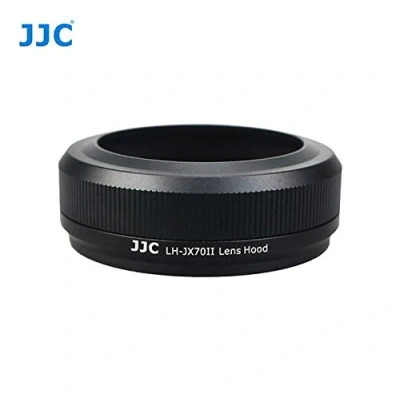 Abbildung von JJC LH JX70II Schwarz Gegenlichtblende (Sonnenblende, Streulichtblende) inkl. Adapterring Für Fujifilm FinePix X70 ersetzt Original Fuji Objektivdeckel