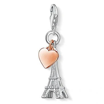 Abbildung von Thomas Sabo Damen Charm Anhänger Eiffelturm Paris Herz Club 925 Sterling Silber 0904 415 12