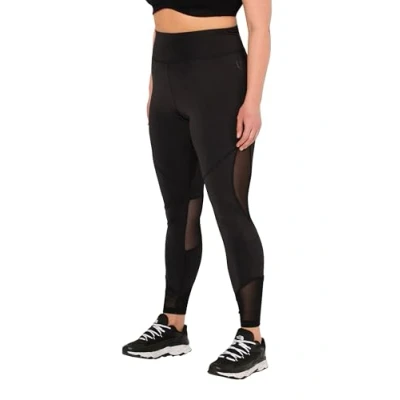 Abbildung von Ulla Popken Lederimitathose Sport Leggings Mesh Einsätze Tasche recycelt