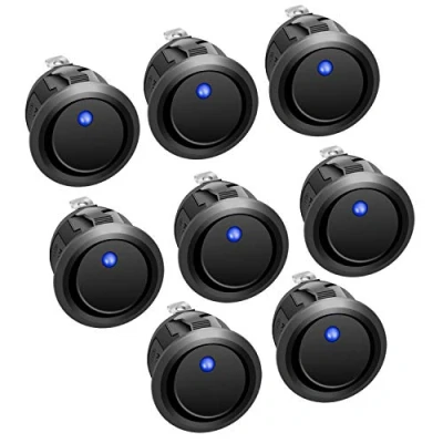 Abbildung von APIELE 8 Stücke Kippschalter, 2 Position EIN Aus mit LED Schalter DPST 3 Pins Wippschalter, 12V 20A Taste Rocker Kippschalter Für Auto, Boot, Haushaltsgeräte KCD2 102N (Blau)