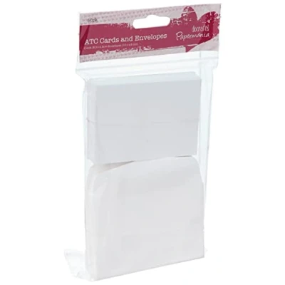 Abbildung von Papermania 8,9 x 6,3 cm ATC Karten und Umschläge, 50 Stück, weiß