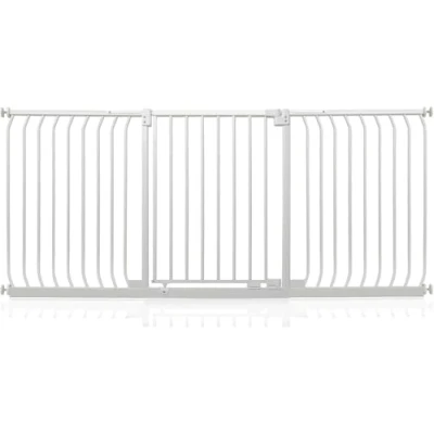 Abbildung von Safetots Elite Sicherheitsschutzgitter, 197cm 206cm, Mattweiß, Treppenschutzgitter mit Druckmontage, Sicherheitsbarriere, Einfache Installation