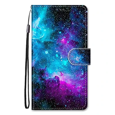 Abbildung von Nodigo EU für Samsung Galaxy A55 5G Hülle Leder Magnetisch Kickstand mit Kartenfach Tier Muster Motiv Lustig Design Book Flip Hüllen Handyhülle Tasche Case Universum
