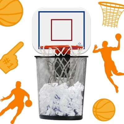 Abbildung von Mad Monkey Basketballkorb Mülleimer Lustiger Papierkorb für Jugendzimmer oder Büro Basketball mit Sound Perfektes Gadget Fans
